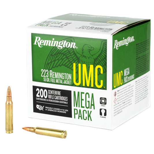 Remington, UMC, 223 Remington, 55 Grain, Full Metal Jacket, Mega Pack, 200 Round Box