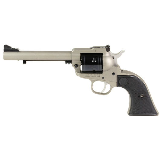 Ruger, Super Wrangler, Revolver, Single Action Only, 22 LR/22 WMR, 5.5" Barrel, Cerakote Finish, Silver, Synthetic Grips, Adjustable Sights, 6 Rounds, 2 Cylinders, (1)-22WMR and (1)-22LR