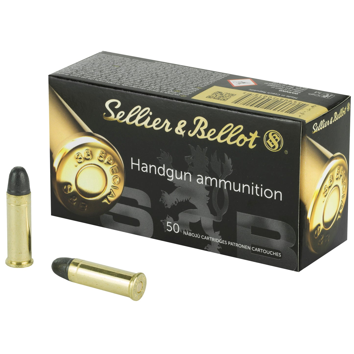 Sellier & Bellot, Pistol, 38 Special, 158 Grain, Lead Round Nose, 50 Round Box