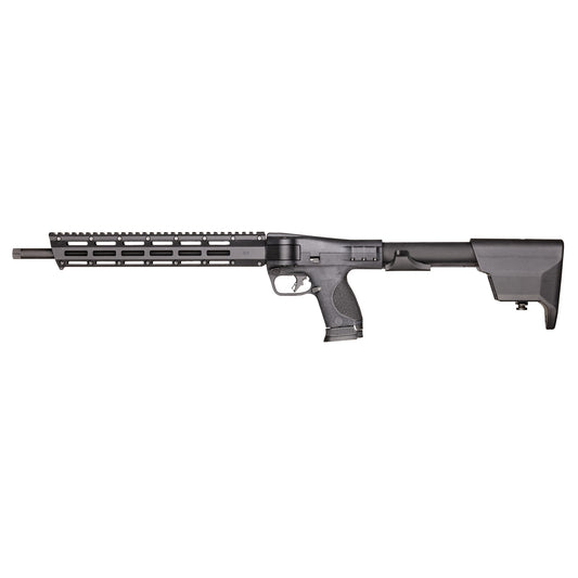 Smith & Wesson, M&P FPC, Semi-automatic Folding Carbine, 9MM, 16" Threaded Barrel, 1/2x28, MLOK Handguard, Anodized Finish, Black, Flat Faced Trigger, Interchangeable Palmswell Panel, Fixed Stock Stores