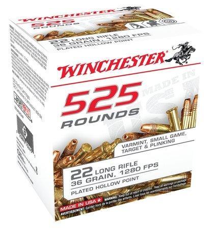 Winchester .22 LR Bulk Pack Rimfire Ammunition .22 LR 36 gr CPHP 525/box