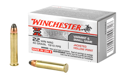 Winchester Ammunition, Super-X, 22 WMR, 40 Grain, Jacketed Hollow Point, 50 Round Box