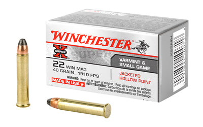 Winchester Ammunition, Super-X, 22 WMR, 40 Grain, Jacketed Hollow Point, 50 Round Box (BOX SALE)