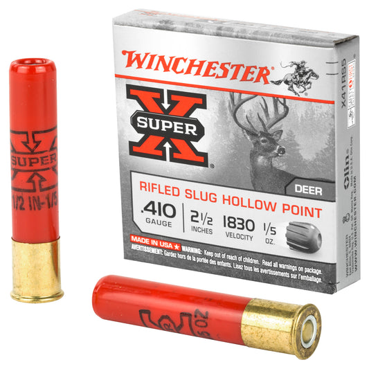 Winchester Ammunition, Super-X, 410 Gauge, 2.5", 0.20 oz., Slug, 5 Round Box