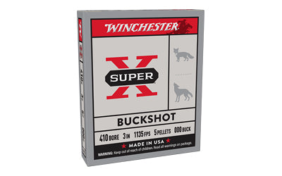 Winchester Ammunition, Super-X, 410 Bore, 3", 000 Buckshot, 5 Pellets,5 Round Box (50 BOX CASE)