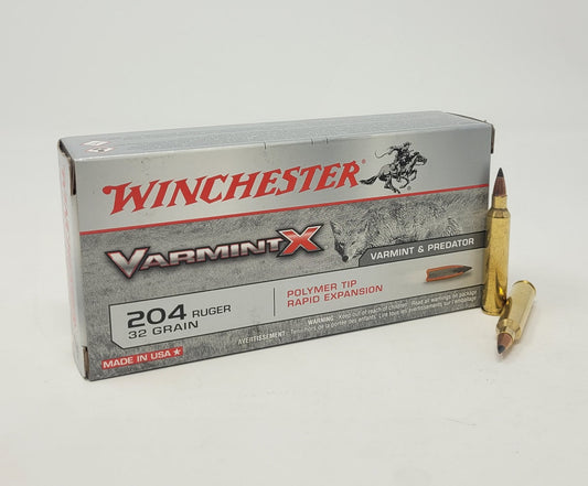 Winchester 204 Ruger Ammunition VarmintX X204P 32 Grain Ballistic Tip