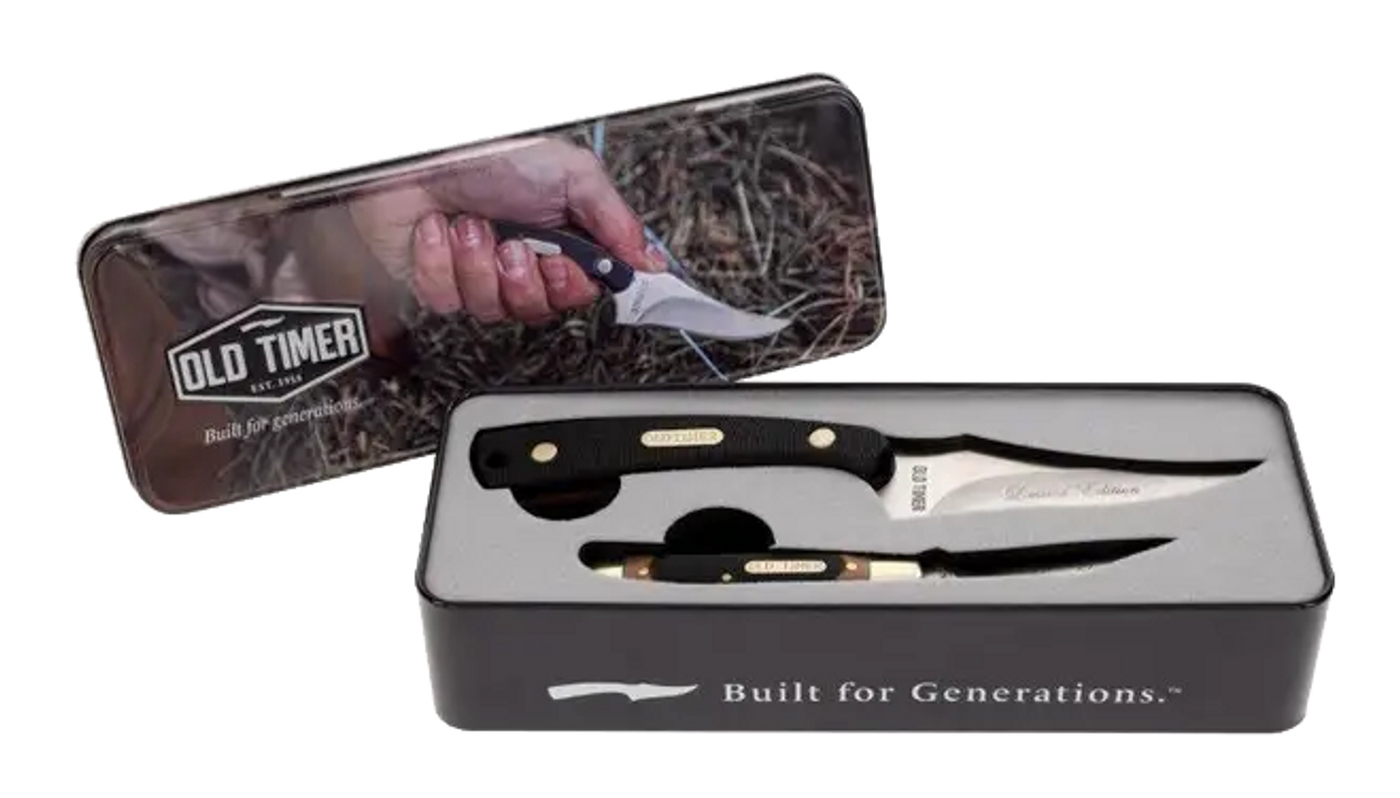 Old Timer Knife Kit (Sharpfinger & Folder Knife in Gift Tin)