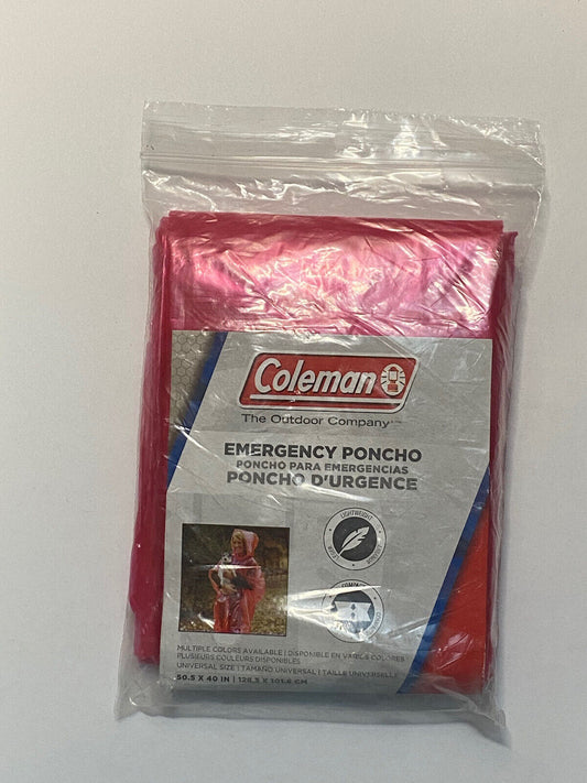 New Coleman Outdoor Company Hooded Poncho OSFM  50" x 40".