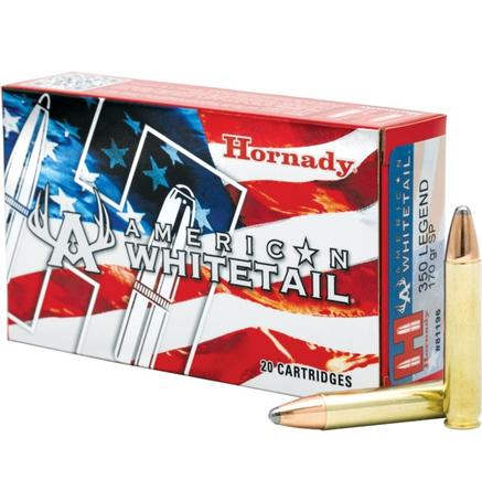 Hornady American Whitetail Rifle Ammunition .350 Legend 170gr SP 2200 fps 20/ct