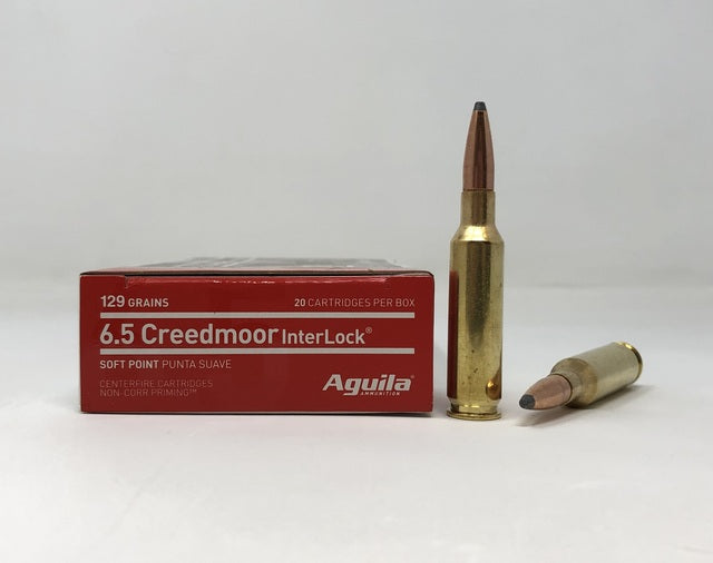 Aguila 6.5mm Creedmoor Ammunition 129 Grain Interlock Soft Point Boat Tail