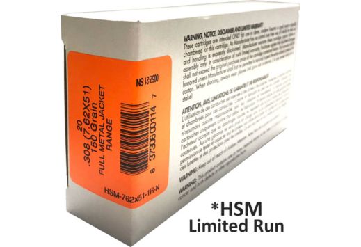 HSM AMMO .308 WIN. 150GR. FMJ 20-PACK