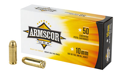 Armscor, 10MM, 180 Grain, Full Metal Jacket, 50 Round Box