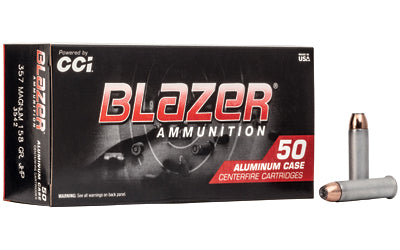 Blazer Ammunition, Blazer, 357MAG, 158 Grain, Jacketed Hollow Point, 50 Round Box