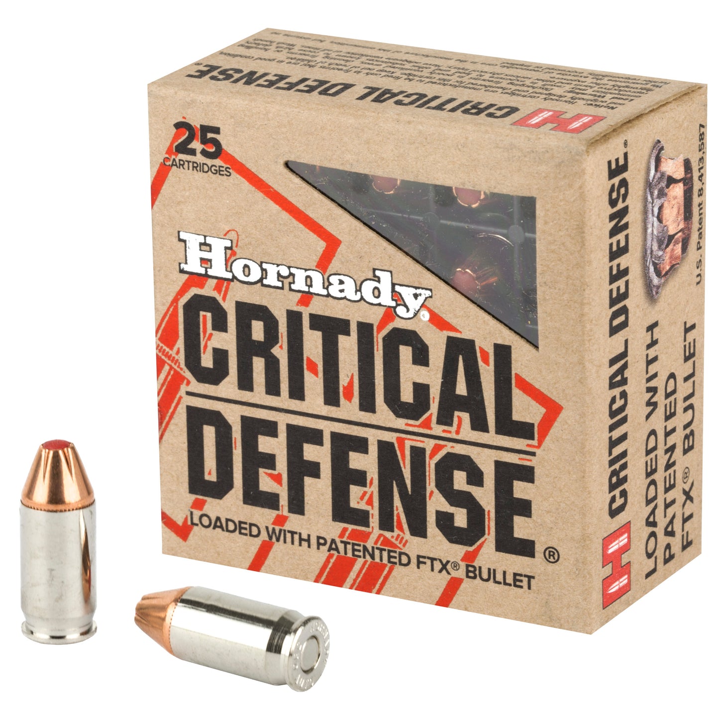 Hornady, Critical Defense, 380ACP, 90 Grain, Hollow Point, 25 Round Box