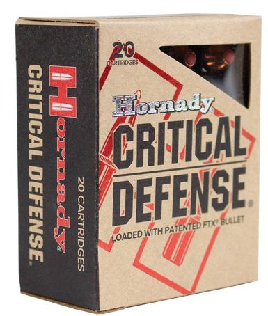 Hornady Critical Defense Handgun Ammo .45 ACP 185 gr FTX 1000 fps 20/box