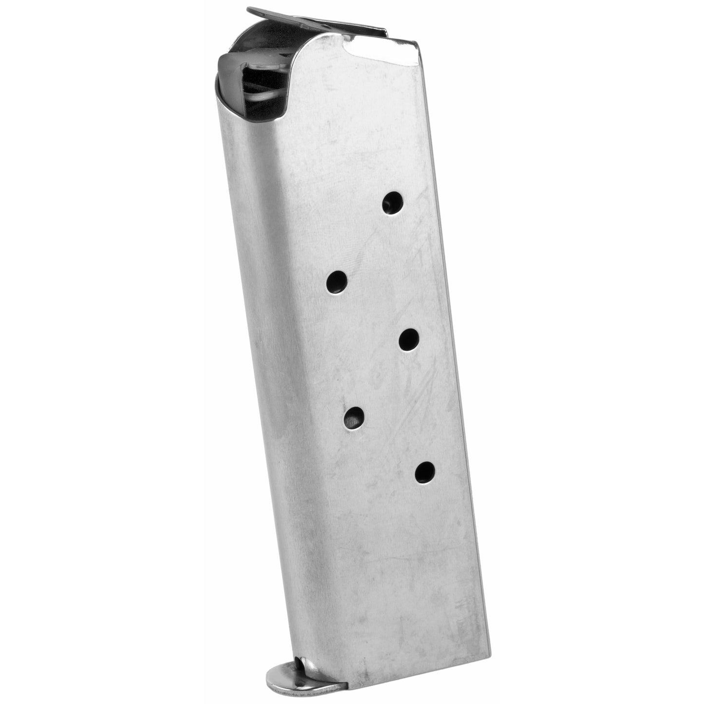 Ed Brown, Magazine, 45ACP, 7 Rounds, Fits 1911, Includes 1 Thick and 1 Thin Base Pad, Stainless, Silver