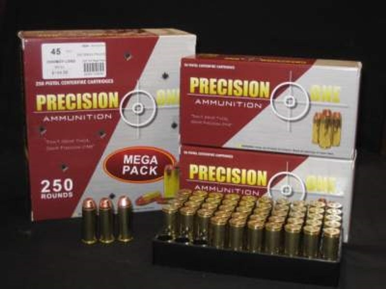 Precision One 45 Colt Ammunition Cowboy Action 255 Grain Full Metal Jacket 50 rounds