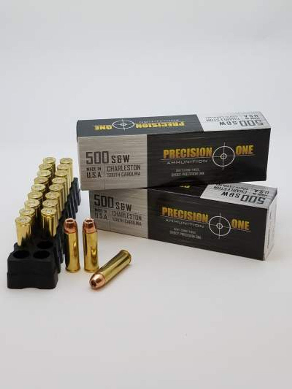 Precision One 500 S&W Magnum Ammunition PONE864 350 Grain Hornady XTP 20 Rounds
