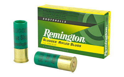Remington, Slugger, 12 Gauge, 2.75", 1oz, Rifled Slug, 5 Round Box