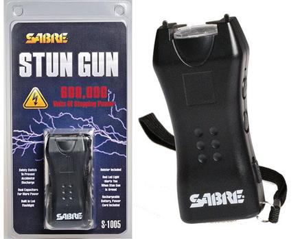 Sabre 600,000 Volt Mini-Stun Gun with LED - Black