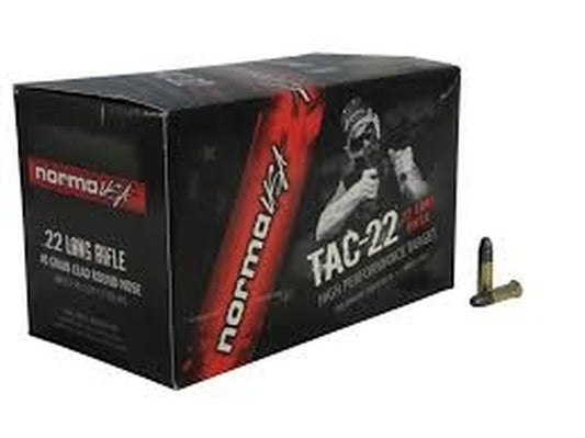 Norma USA 22LR TAC-22 40 gr Lead Round Nose 50 rounds