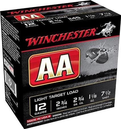 Winchester AA Target 12 ga 2 3/4" 1 1/8 oz #7.5 - 25/box