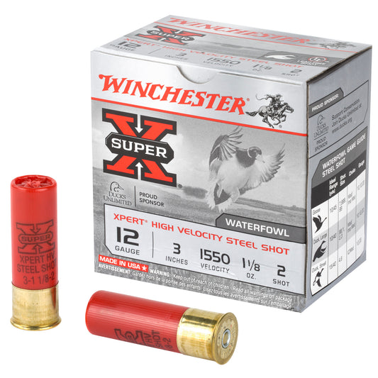 Winchester Ammunition, Xpert HI-Velocity Steel, 12 Gauge, 3, #2, 1 1/8 oz., 25 Round Box
