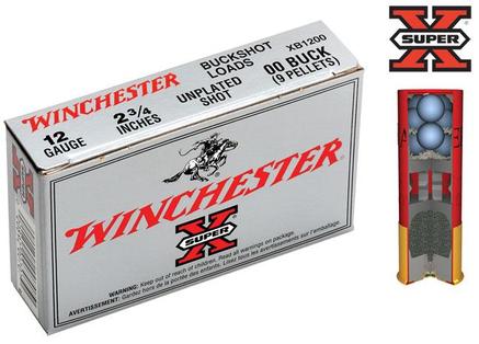 Winchester Super-X Buckshot 12 ga 2 3/4" 9 plts #00 1350 fps - 5/box