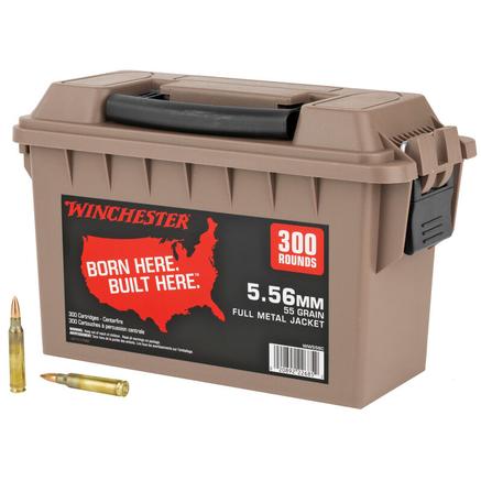 Winchester Lake City M193 Rifle Ammunition 5.56mm 55gr FMJ 3270 fps 300/ct (Polymer Ammo Can)