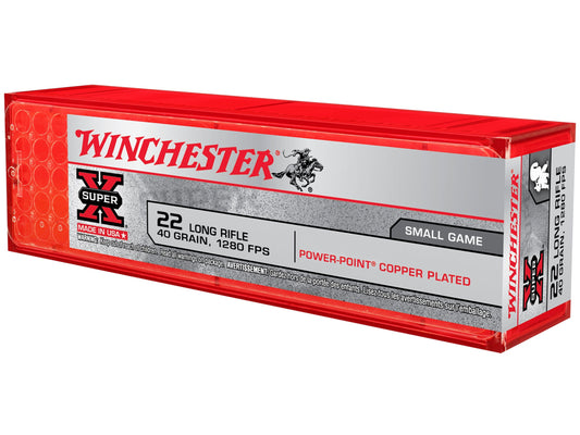 Winchester Ammo Super X 22 LR 40 gr Power Point Copper Plated 100/bx